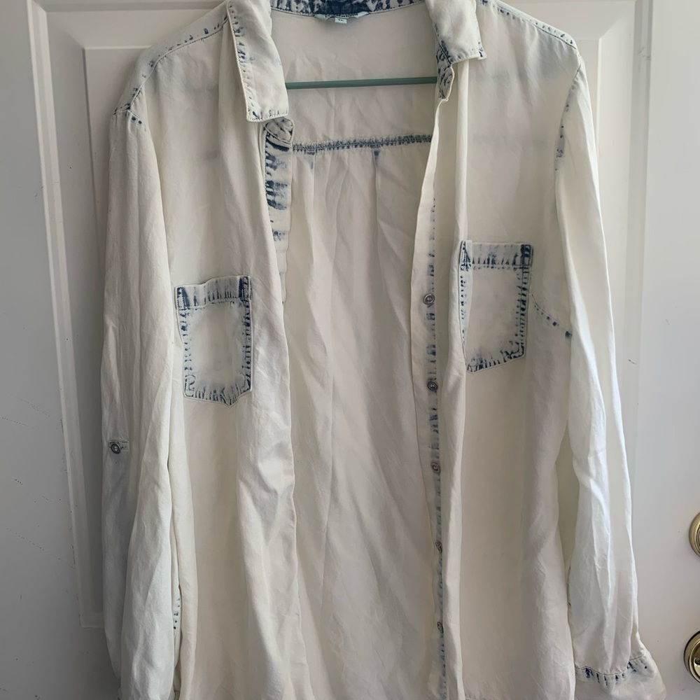Nostalgia Blue and White Denim Shirt